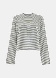 Stripe Crop Long Sleeve Tee